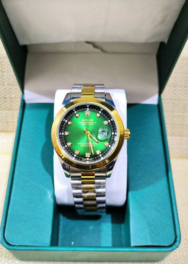 Rolex Green Dial, Yellow Rolesor Watch - Image 4