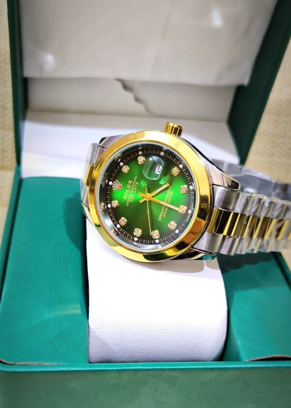 Rolex Green Dial, Yellow Rolesor Watch - Image 5