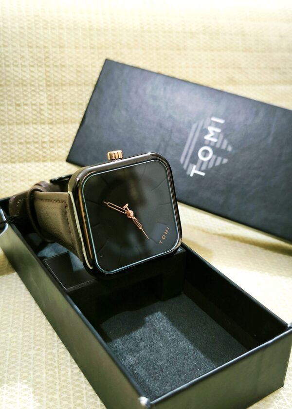 TOMI T-093 Square Dial Men's Wrist Watch - Image 4